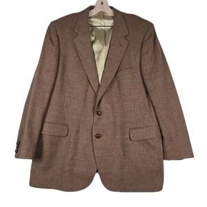Hardy Aimes Vintage Men's Vintage‎ 100% Wool Brown Plaid Blazer
